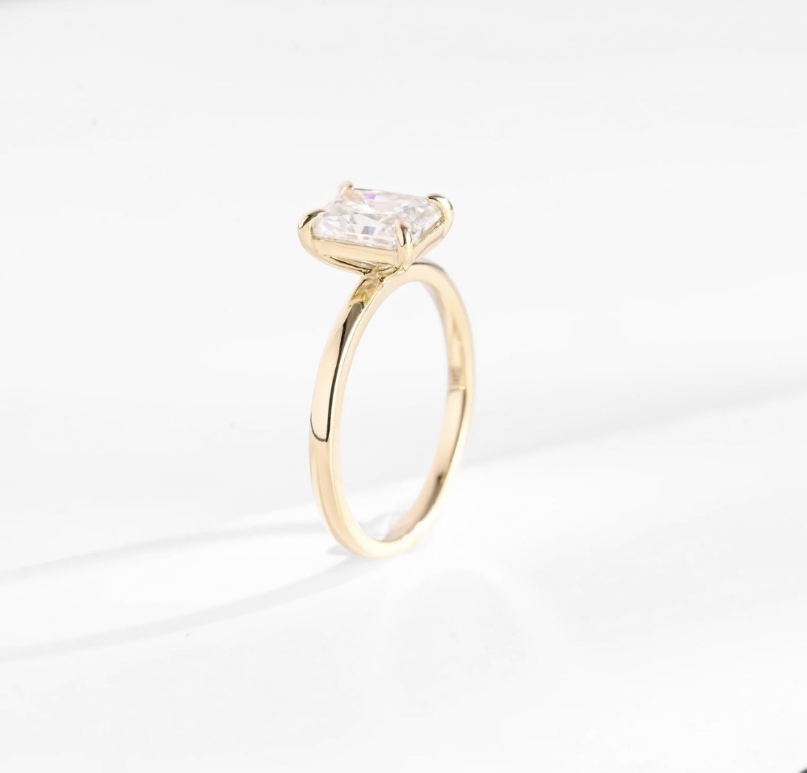 Radiant Solitaire Ring Comfort-Fit Profile Shank - Zaveri Mahal Jaipur